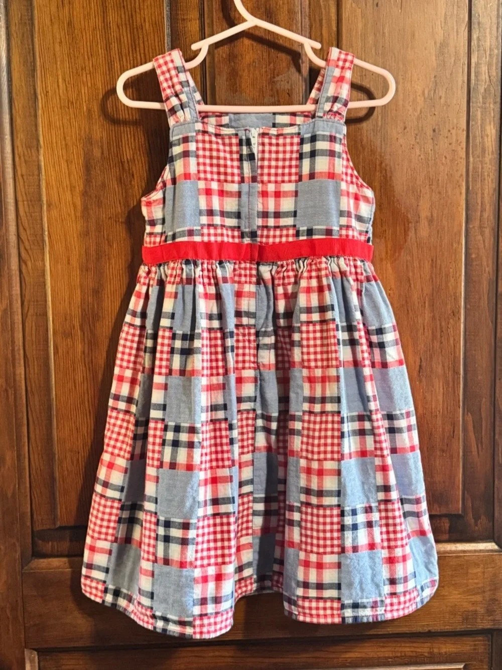 Gymboree Red White & Blue Patchwork Dress Size 5